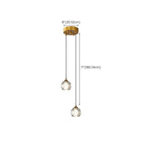 Modern Dual Clear Crystal Ball Bedroom Pendant Light Image - 15