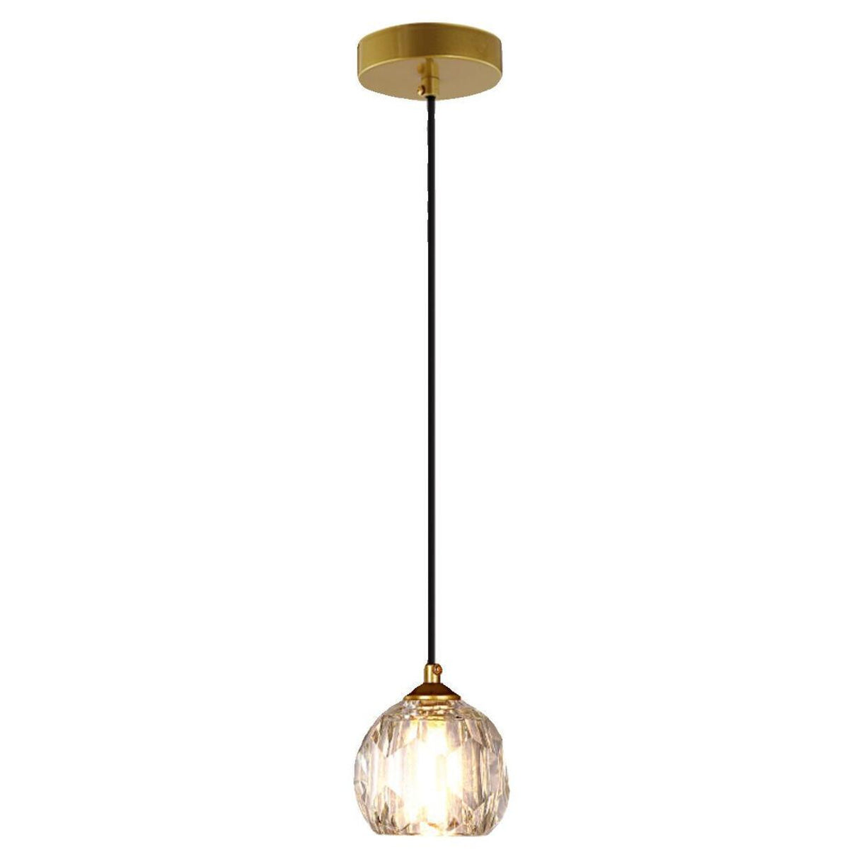 Modern Dual Clear Crystal Ball Bedroom Pendant Light Image - 5