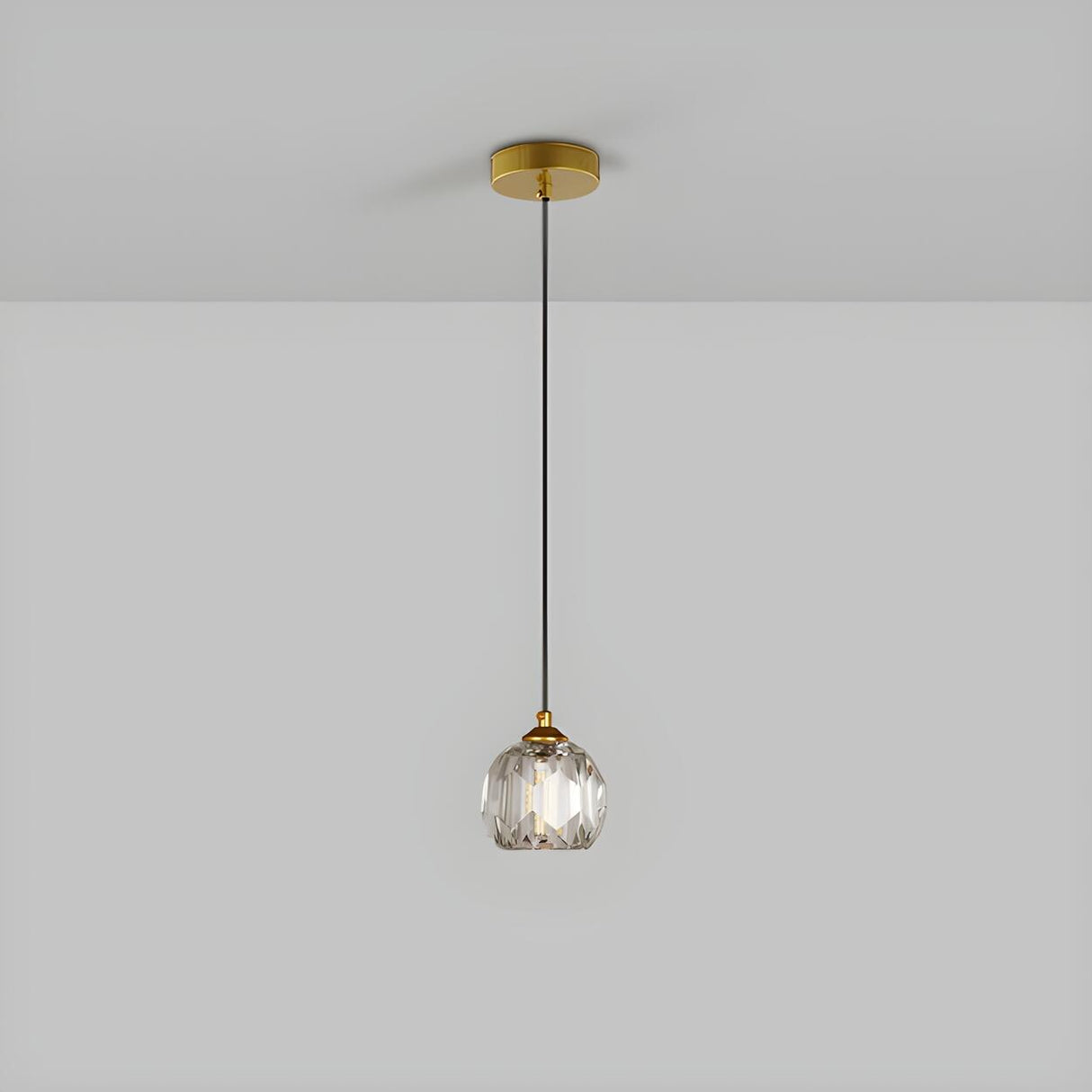 Modern Dual Clear Crystal Ball Bedroom Pendant Light Image - 8