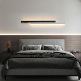 Modern Dual Horizontal Linear Bedroom Wall Sconce Image - 1