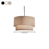 Modern Dual-Layer Fabric Drum Pendant Light Chandelier Image - 11