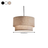 Modern Dual-Layer Fabric Drum Pendant Light Chandelier Image - 12