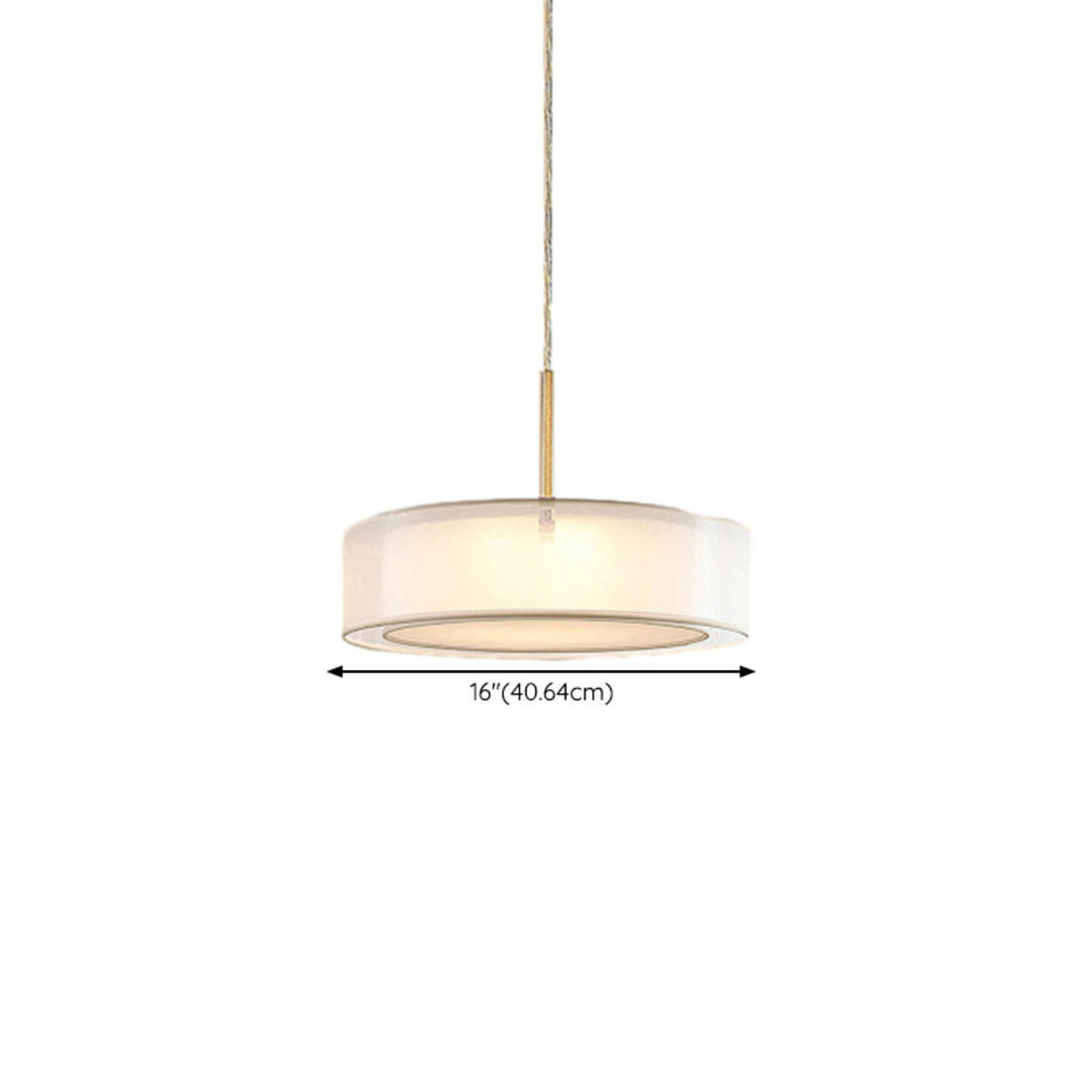 Modern Dual Layer White Drum Fabric Pendant Light 