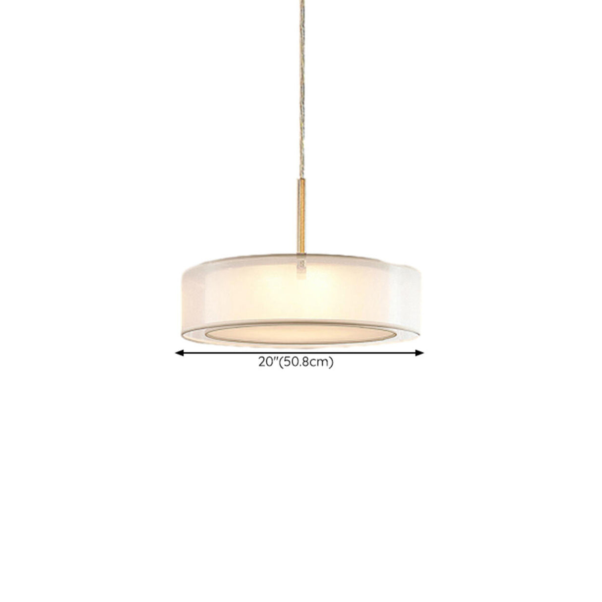 Modern Dual Layer White Drum Fabric Pendant Light Image - 8