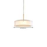 Modern Dual Layer White Drum Fabric Pendant Light Image - 8