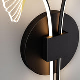 Modern Dual Leaf Bedside Metal LED Wall Sconce Image - 10