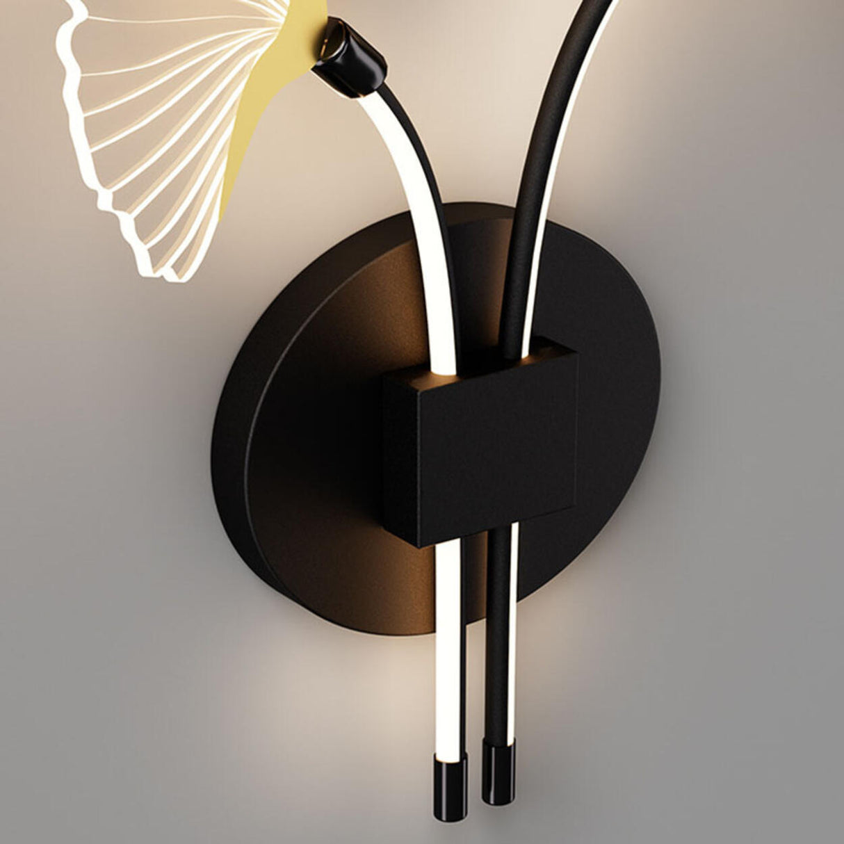 Modern Dual Leaf Bedside Metal LED Wall Sconce Image - 11