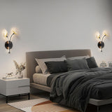 Modern Dual Leaf Bedside Metal LED Wall Sconce Image - 15