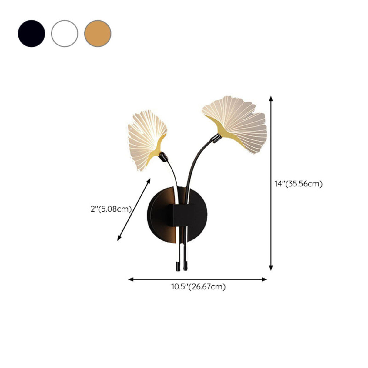 Modern Dual Leaf Bedside Metal LED Wall Sconce 