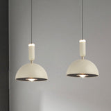 Modern Dual Light Dome Vaulted Metal Pendant Light Image - 14