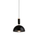 Modern Dual Light Dome Vaulted Metal Pendant Light Image - 9