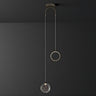 Modern Dual Light Glass Globe and Ring Bedroom Pendant Light Image - 2