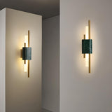 Modern Dual Rod Vertical Metal LED Wall Sconce Image - 1