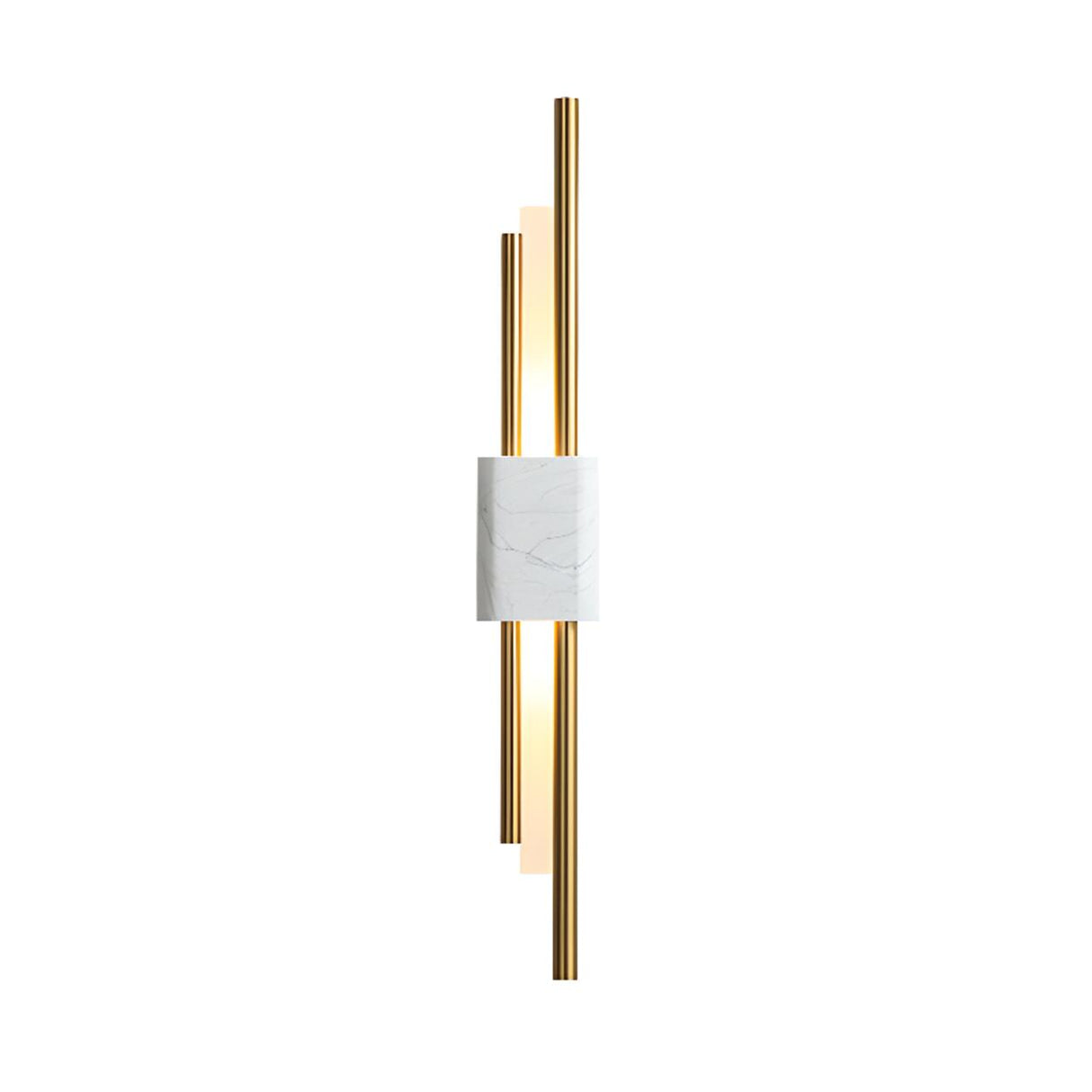 Modern Dual Rod Vertical Metal LED Wall Sconce Image - 10