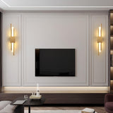 Modern Dual Rod Vertical Metal LED Wall Sconce Image - 4