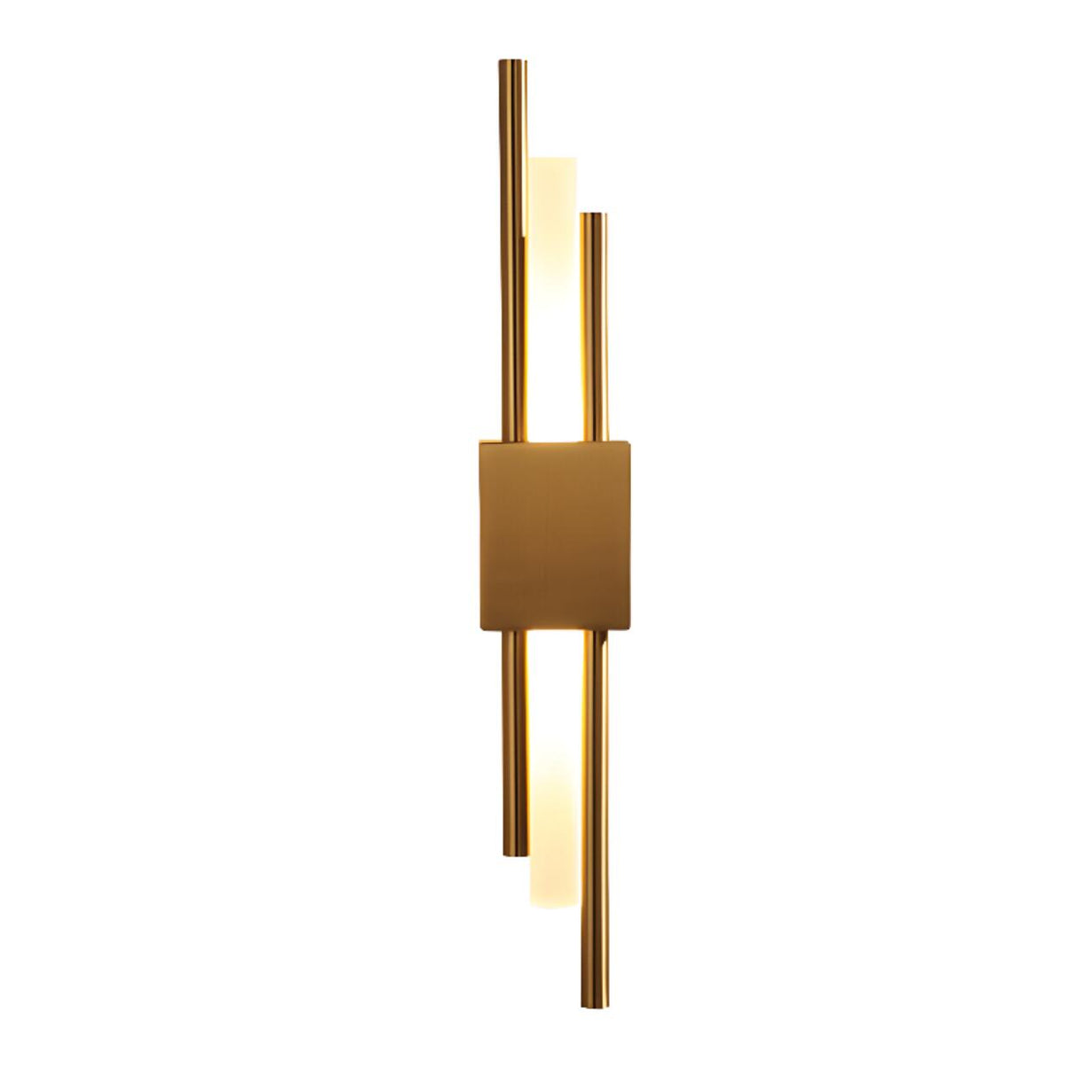 Modern Dual Rod Vertical Metal LED Wall Sconce Image - 5