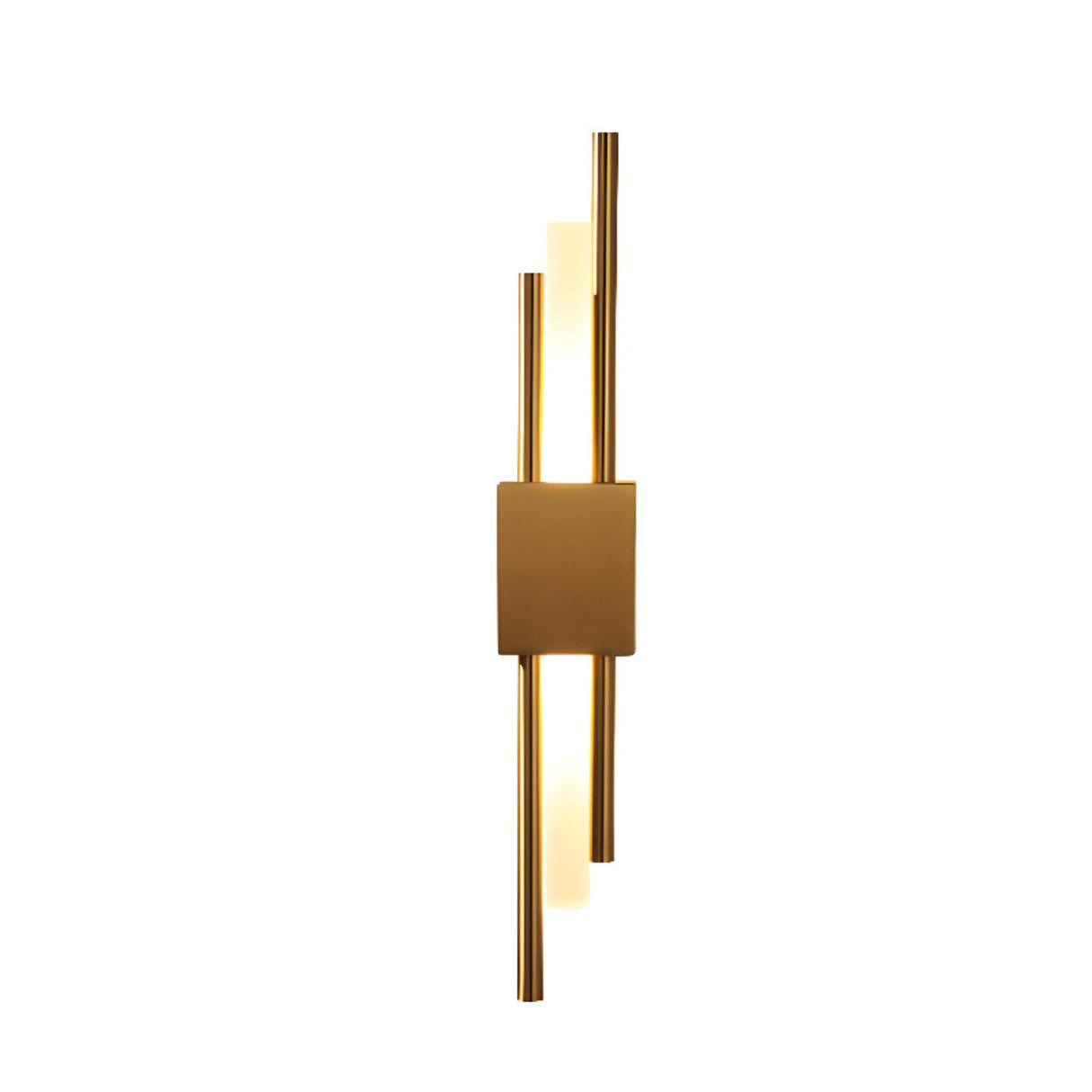 Modern Dual Rod Vertical Metal LED Wall Sconce Image - 7