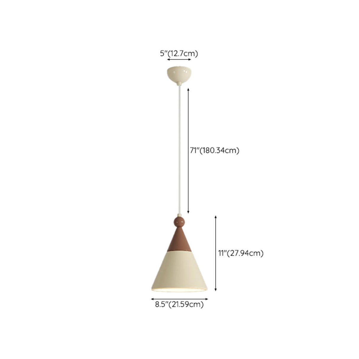 Modern Dual Tone Conical Resin Pendant Light Adjustable Cord Image - 14