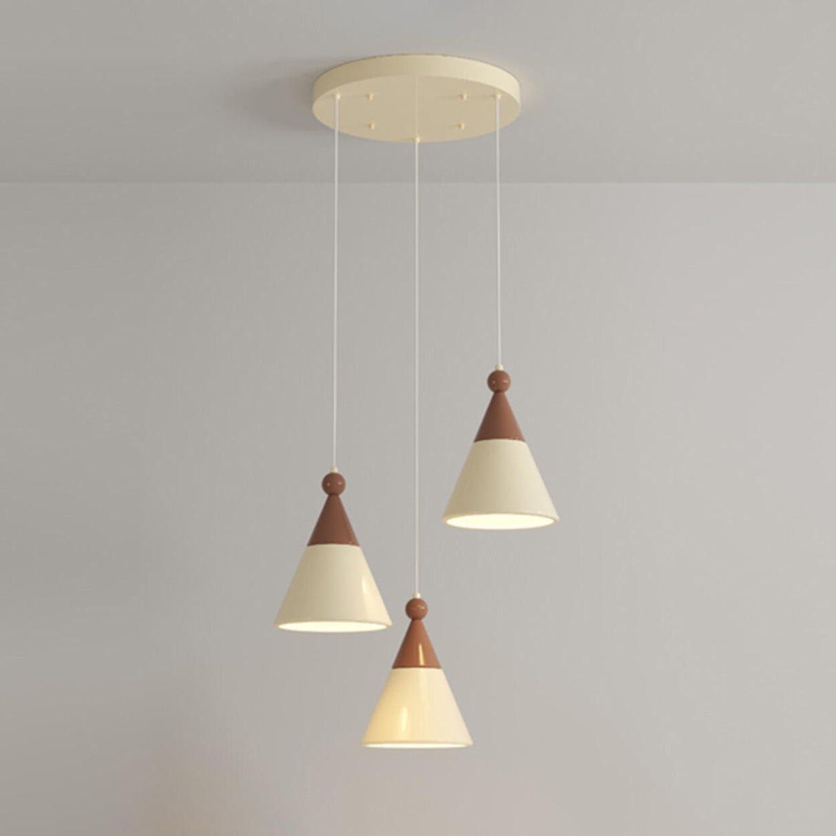 Modern Dual Tone Conical Resin Pendant Light Adjustable Cord Image - 3