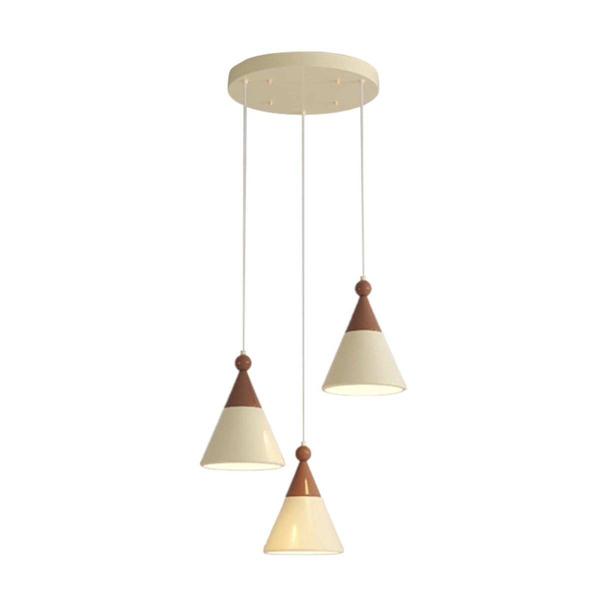 Modern Dual Tone Conical Resin Pendant Light Adjustable Cord Image - 9