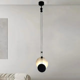 Modern Eclipse Black and White Living Room Pendant Light Image - 5