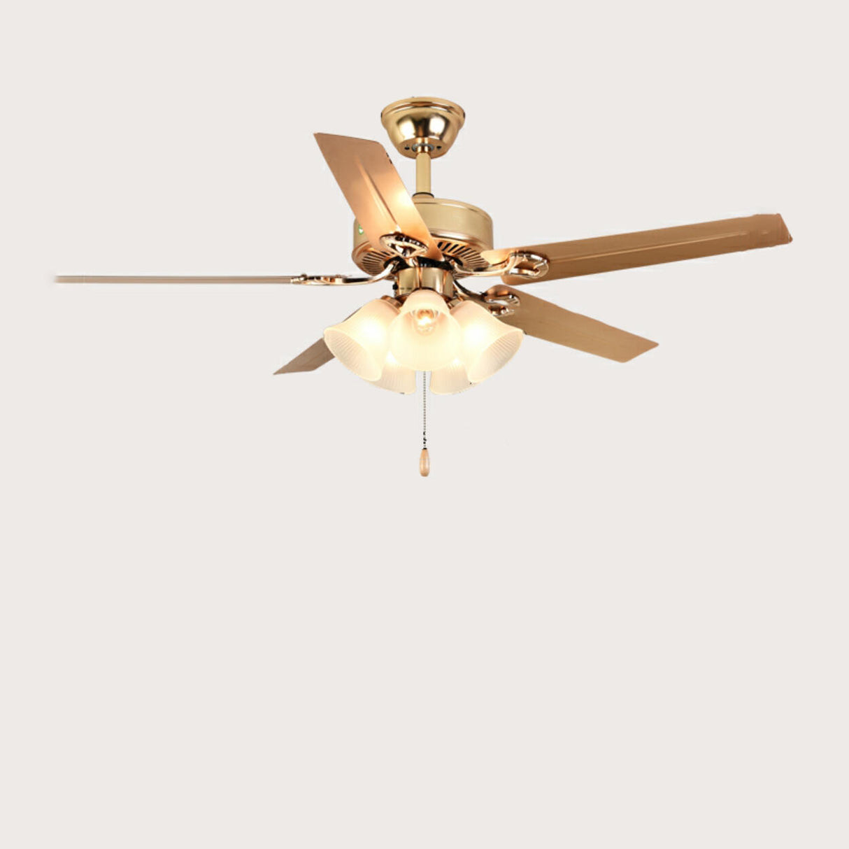 Modern Elegant 5 Blade Flower Shade Ceiling Fan Light Image - 11