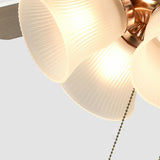 Modern Elegant 5 Blade Flower Shade Ceiling Fan Light Image - 12