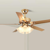 Modern Elegant 5 Blade Flower Shade Ceiling Fan Light Image - 15