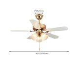 Modern Elegant 5 Blade Flower Shade Ceiling Fan Light #size