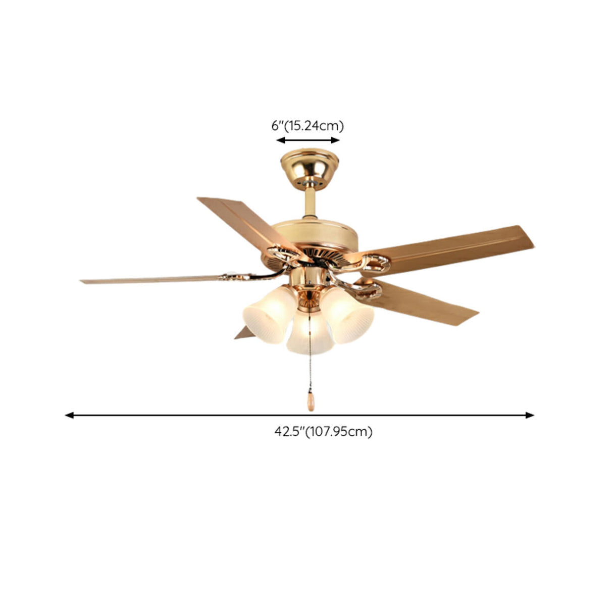 Modern Elegant 5 Blade Flower Shade Ceiling Fan Light Image - 19