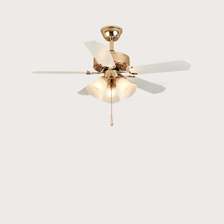 Modern Elegant 5 Blade Flower Shade Ceiling Fan Light Image - 2