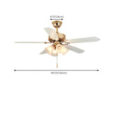 Modern Elegant 5 Blade Flower Shade Ceiling Fan Light Image - 20