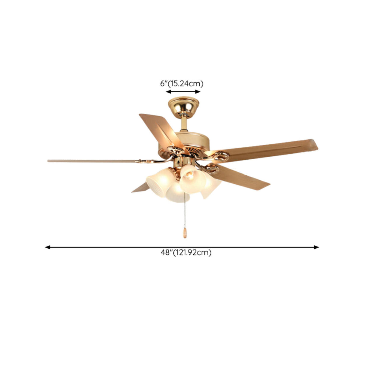 Modern Elegant 5 Blade Flower Shade Ceiling Fan Light Image - 21