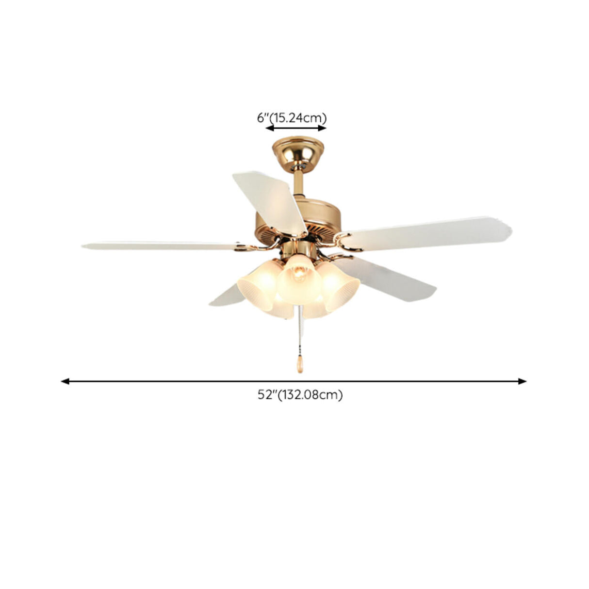 Modern Elegant 5 Blade Flower Shade Ceiling Fan Light Image - 22