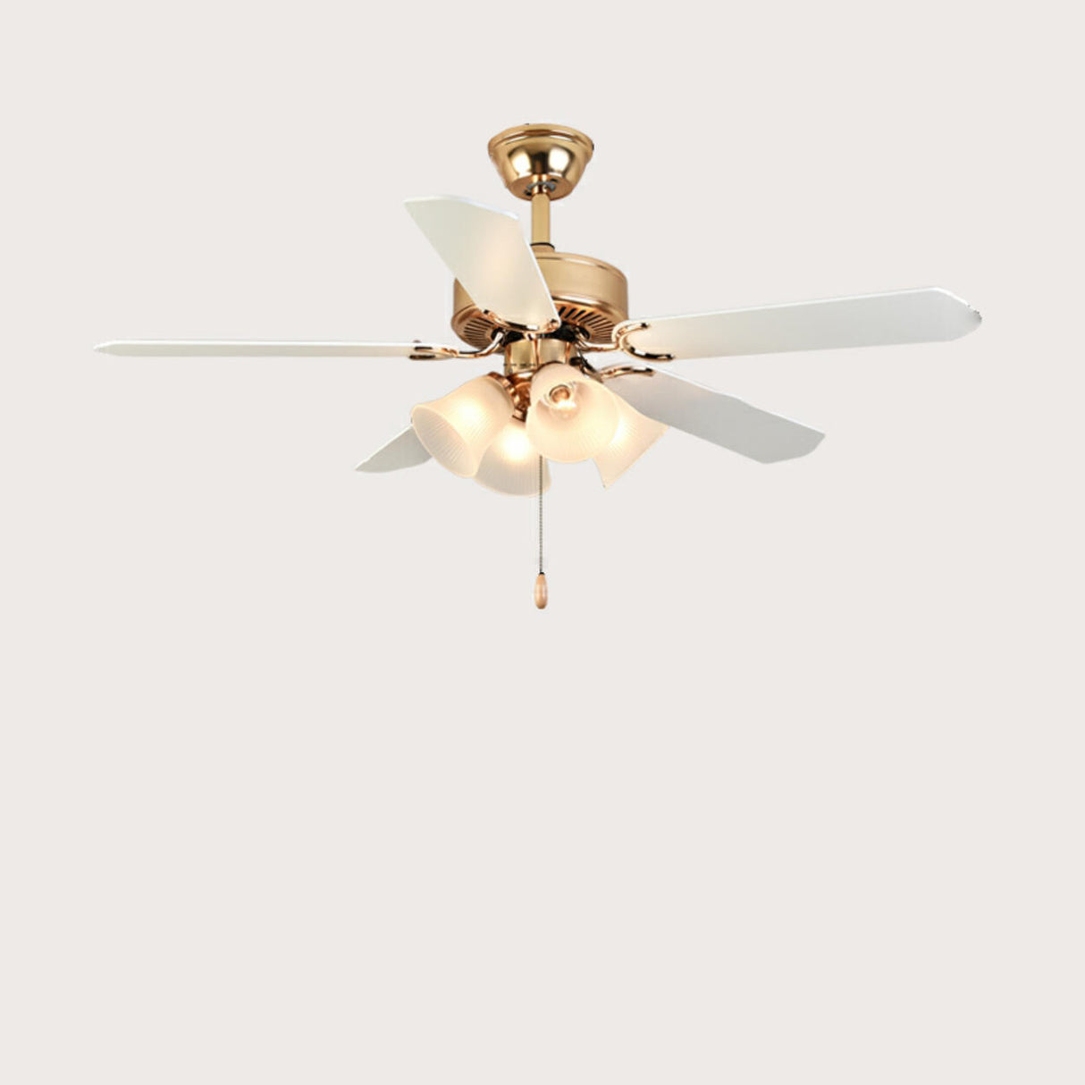 Modern Elegant 5 Blade Flower Shade Ceiling Fan Light Image - 4