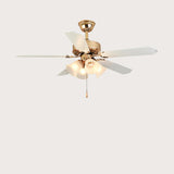 Modern Elegant 5 Blade Flower Shade Ceiling Fan Light Image - 4