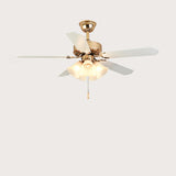 Modern Elegant 5 Blade Flower Shade Ceiling Fan Light Image - 6