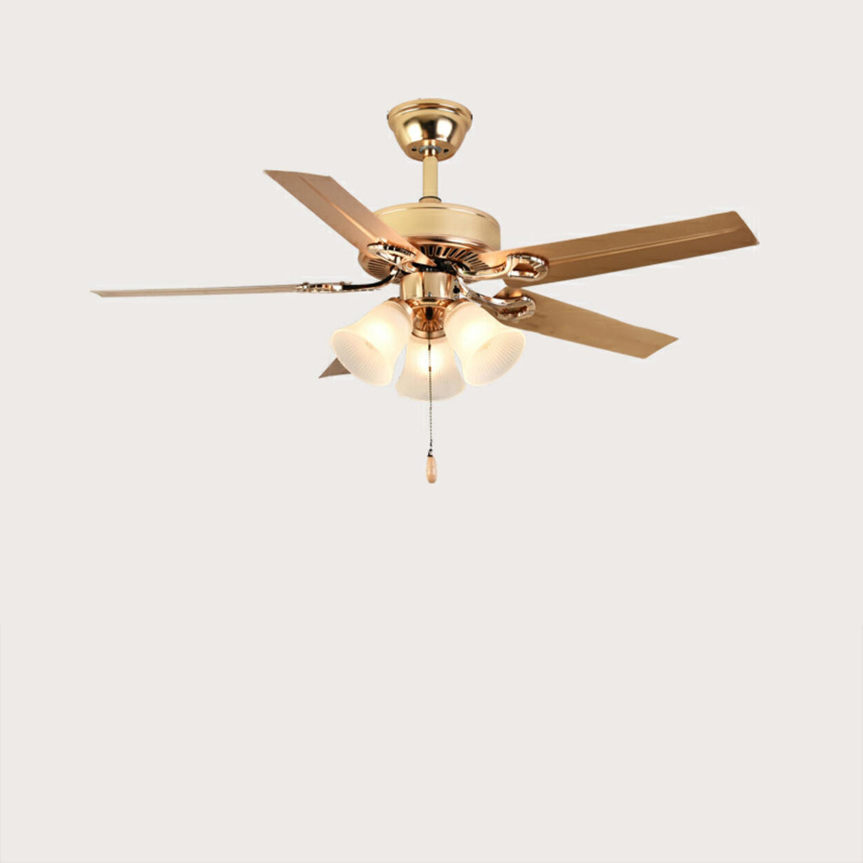 Modern Elegant 5 Blade Flower Shade Ceiling Fan Light Image - 7