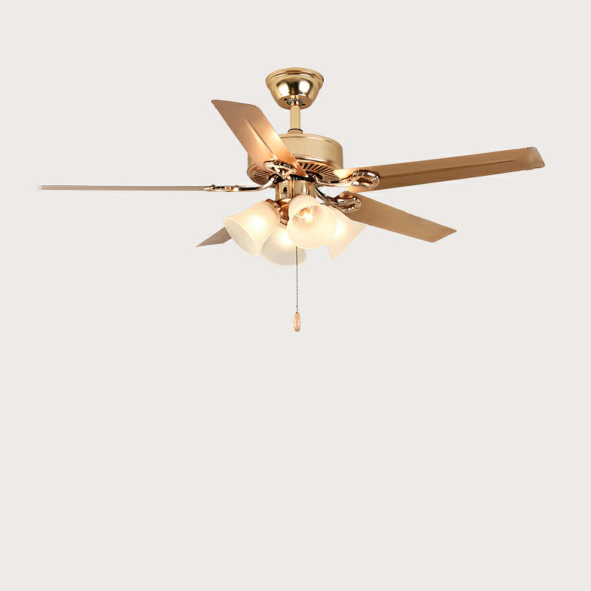 Modern Elegant 5 Blade Flower Shade Ceiling Fan Light Image - 9