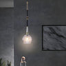 Modern Elegant Black Clear Glass Globe Pendant Light Image - 1