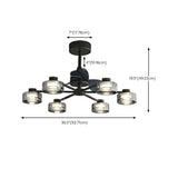 Modern Elegant Black Sputnik Chandelier Fan With Light #size