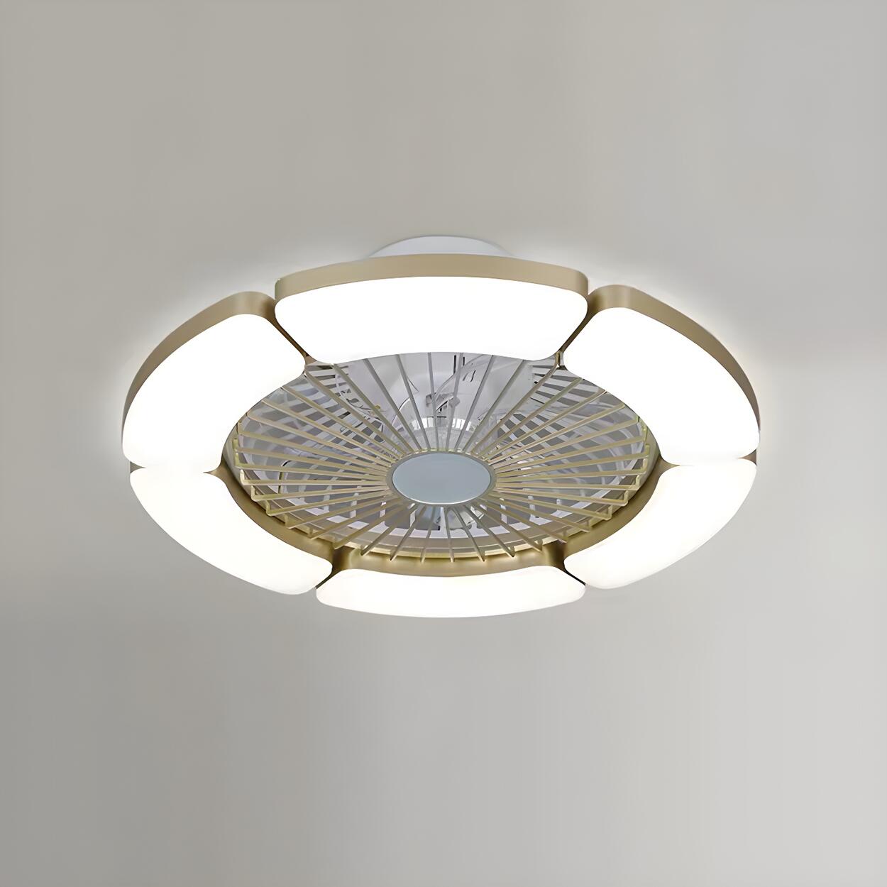 Modern Elegant Bladeless Flower Ceiling Fan with Light Image - 2