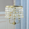 Modern Elegant Brass White Shell Drum Pendant Chandelier Image - 6