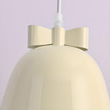 Modern Elegant Cream White Iron Bell Pendant Light Image - 11