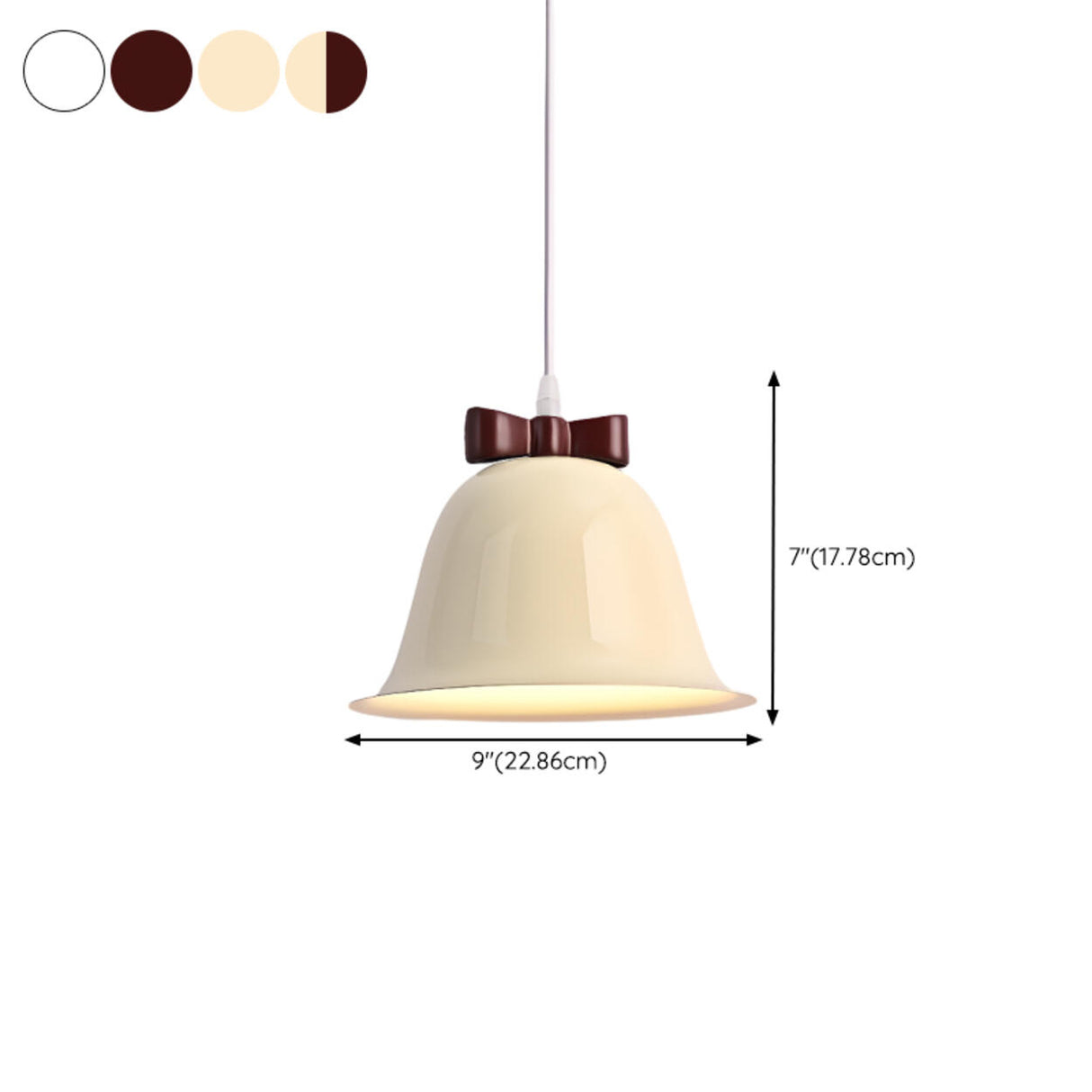 Modern Elegant Cream White Iron Bell Pendant Light 