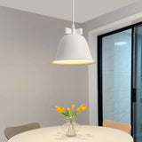 Modern Elegant Cream White Iron Bell Pendant Light Image - 2