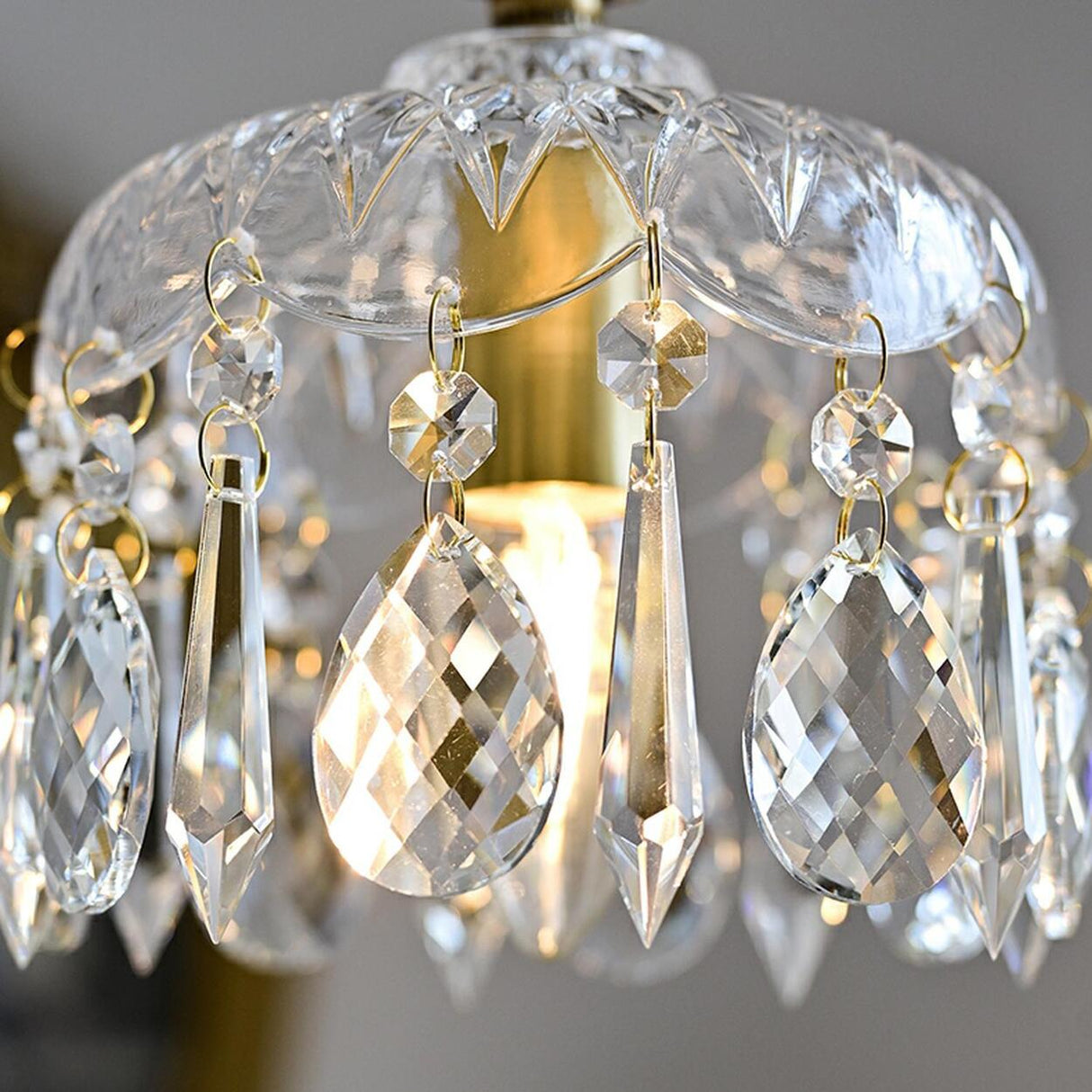 Modern Elegant Crystal Dome Adjustable Pendant Light Image - 9