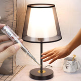 Modern Elegant Double Fabric Shade Iron Table Lamp Image - 13