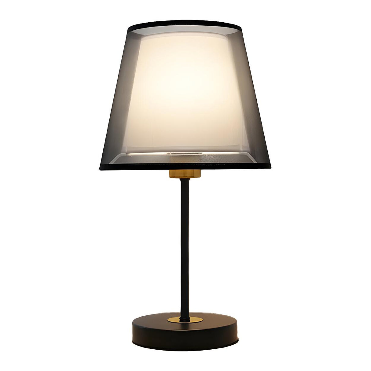 Modern Elegant Double Fabric Shade Iron Table Lamp Image - 17