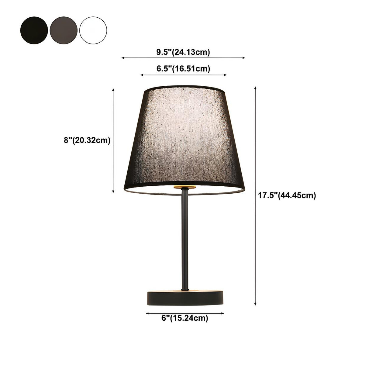 Modern Elegant Double Fabric Shade Iron Table Lamp 